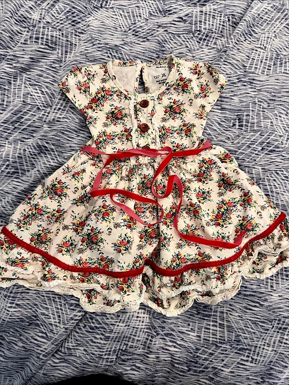 Matilda Jane Floral Dress in Cream & Red Size 2